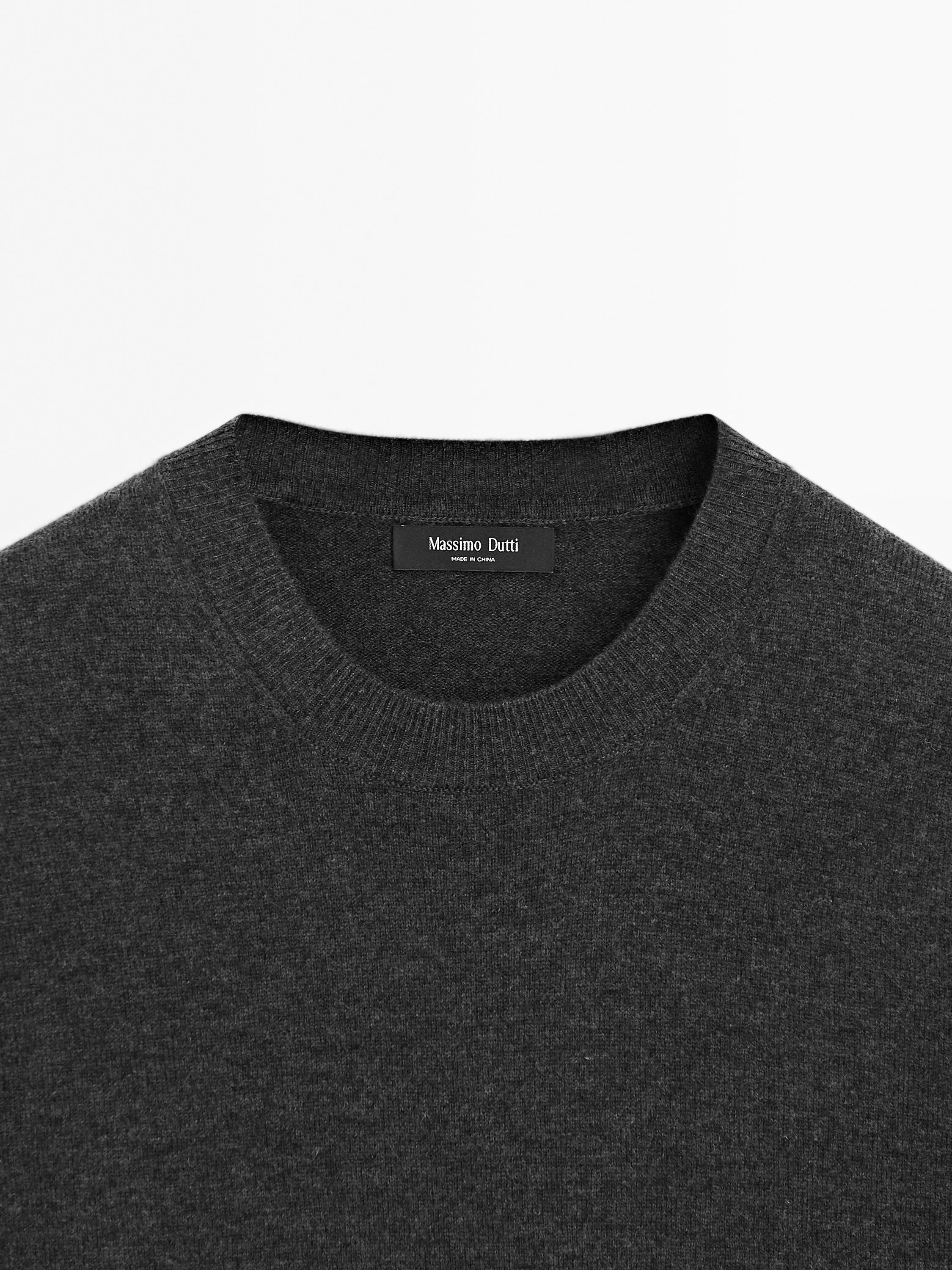 Wool blend crew neck sweater